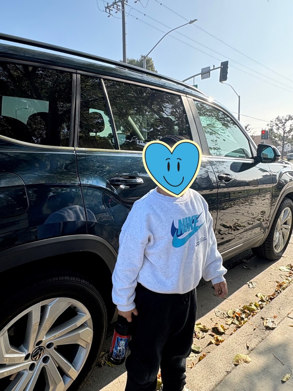 Nike White Crewneck Sweatshirt with Teal Logo - Kids
